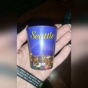 Seattle Souvenir Shot Glass - Purple Night Skyline